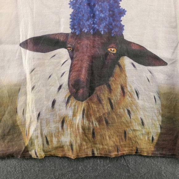 NWT DRESS IN ART Linen Women Sheep Lavender Dress Necklace Boho Eclectic Farm - Picture 3 of 12